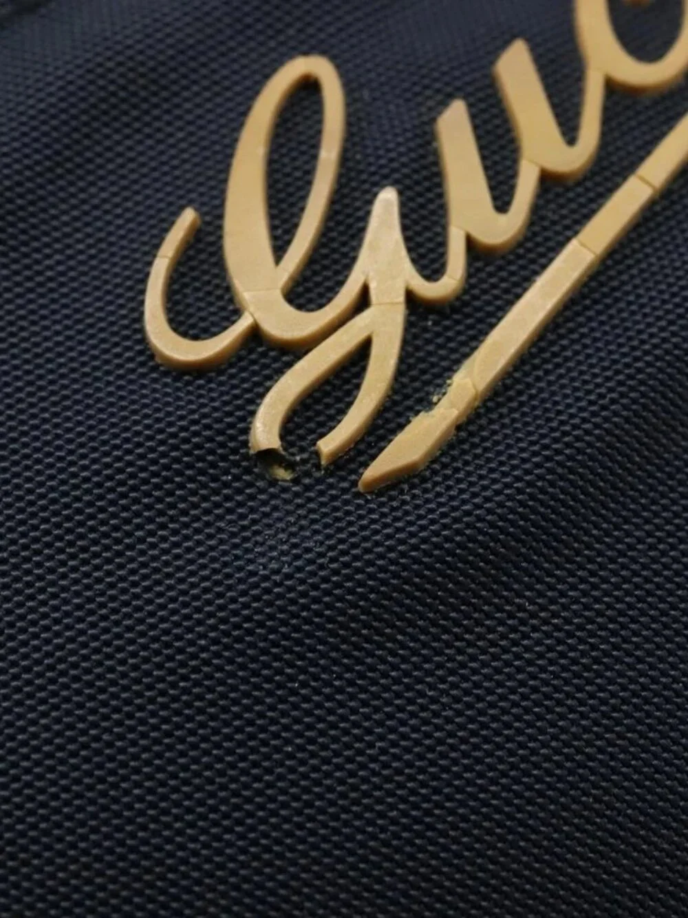 GUCCI Pouch Nylon Navy Silver Auth bs22200